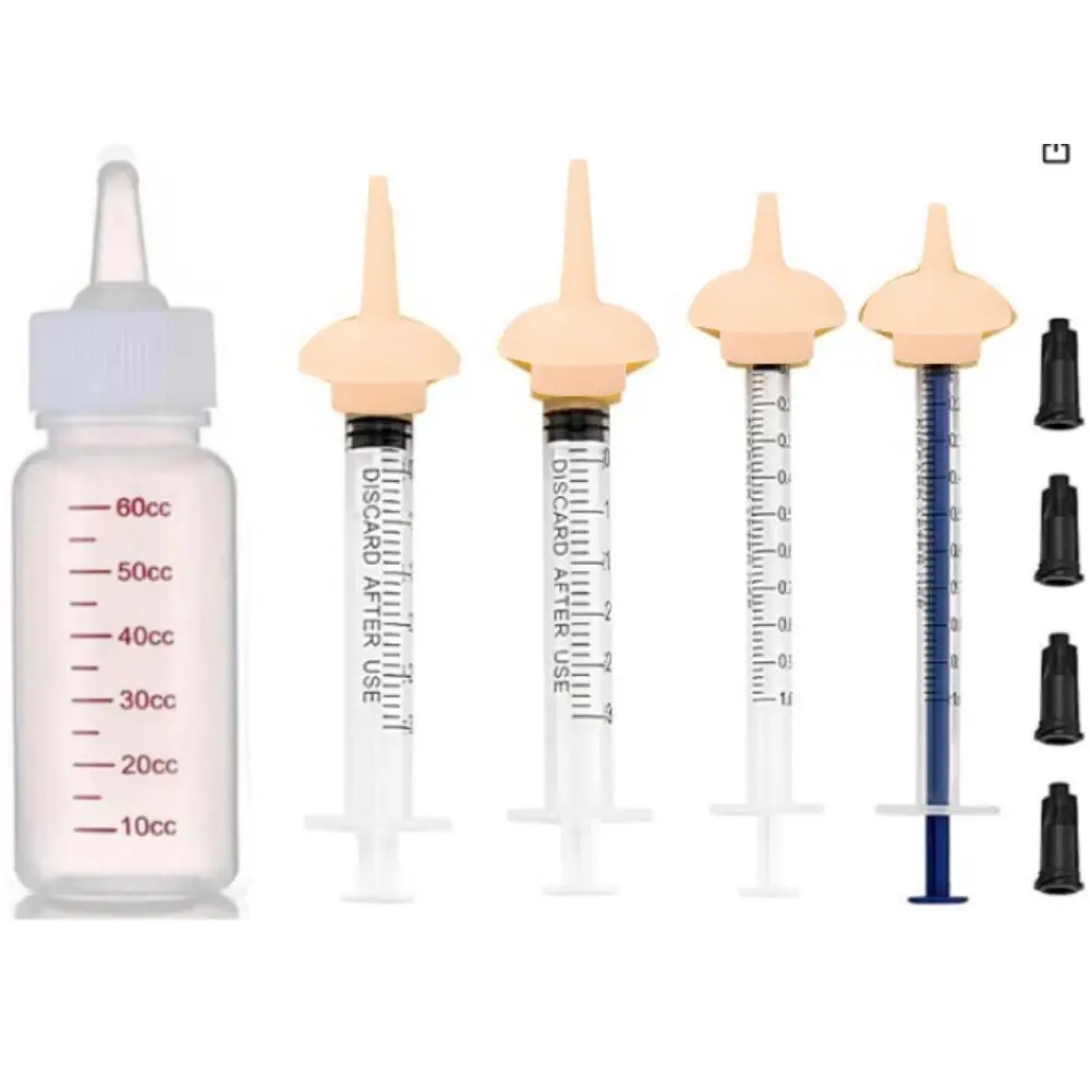 13PCS Mini Feeding Nursing Nipples - Easy-to-Use,Pre-Made Hole Design for Kittens,Puppies,Bunnies,Squirrels - Perfect for Small Animals, Syringe Feeding|Animal Feeding Tool|Functional Feeding Aid