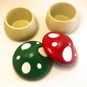 Colorful Two-Piece Concrete Mushroom Jar