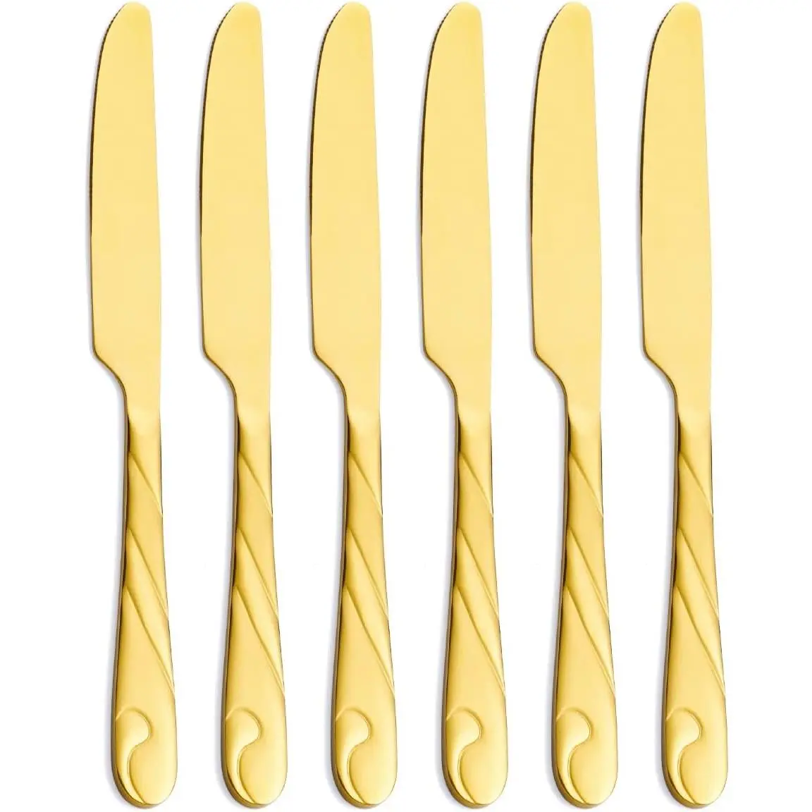 Dinner  Set, 9.2-inch Stainless Steel Shiny  Dinner Table  Silverware, Set of 6
