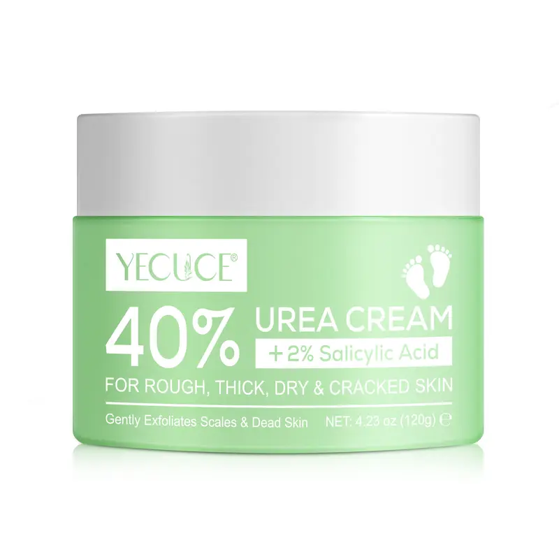 Yecuce 40%-Urea 2%-Salicylic Acid Skin Cream - Urea Cream for Foot Care, Natural Exfoliating Hydrator with Tea Tree & Coconut Oil, Intensive Moisturizing for Dry Cracked Heels & Crack Prevention