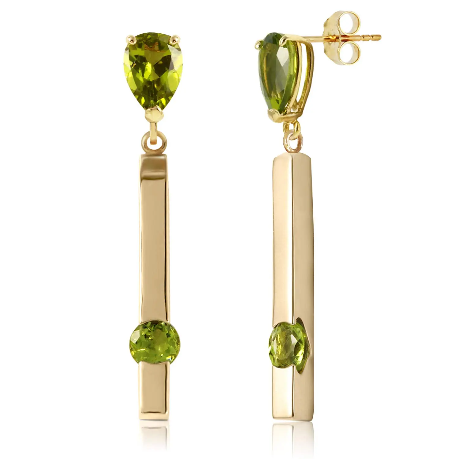 14k Yellow Gold Chandelier Earrings with Peridots
