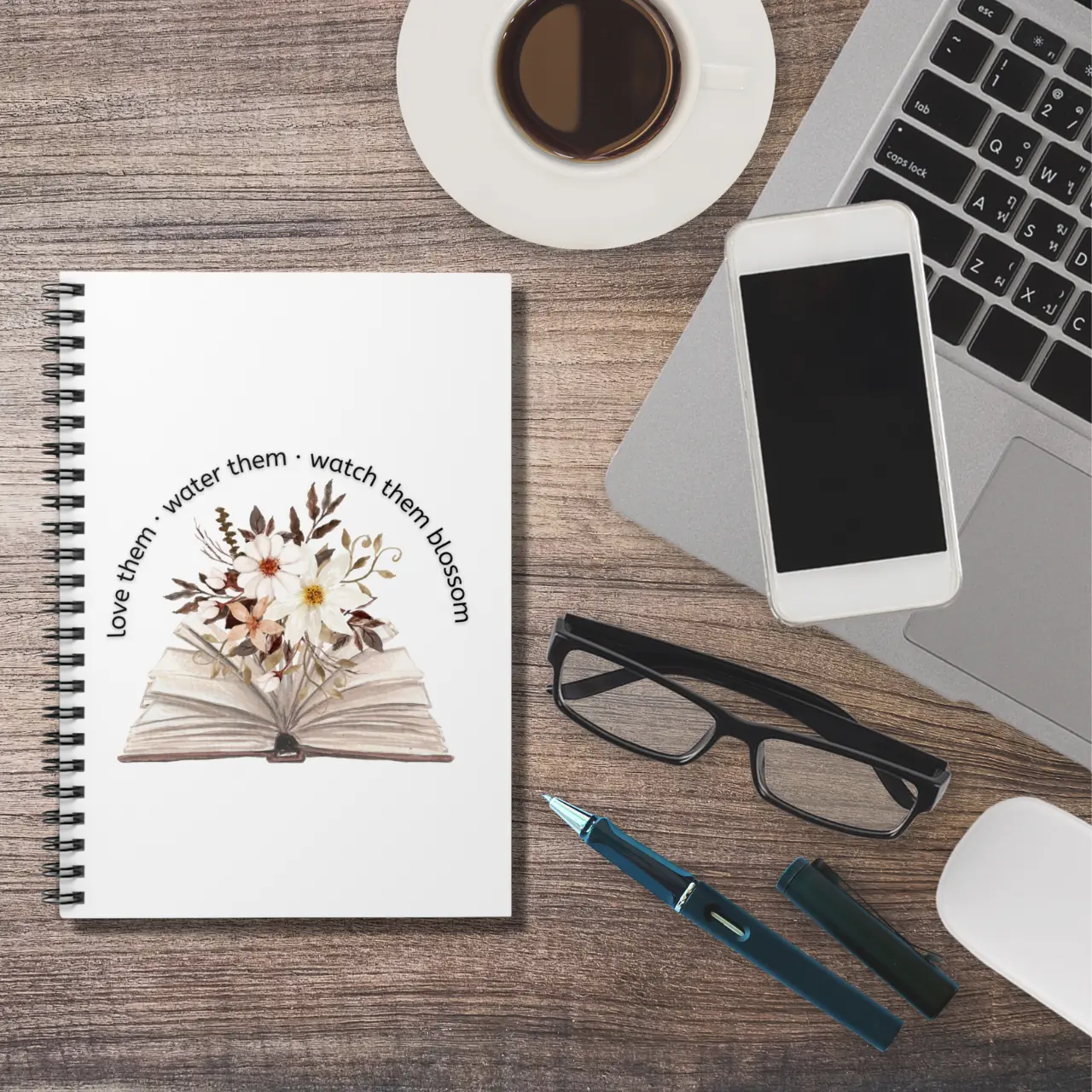 Floral Teacher Notebook | Inspirational Spiral Journal | 6x8 Ruled Pages | Back-to-School Gift for Students, Teachers, Book Lovers