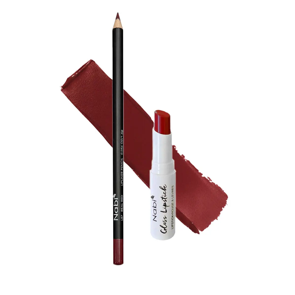 Nabi Gloss Lipstick & Lipliner Combo - Real Red