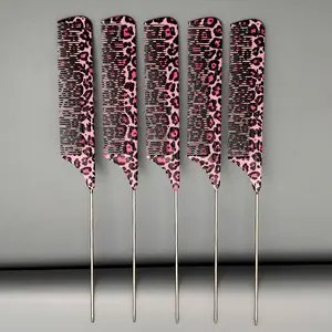 5pcs Steel Needle Tail Comb, Rat Tail Comb, Professional Hairdresser Styling Comb, Hair Styling Combs, Essential Beauty Salon Brush, Straightening Comb, Parting Comb, Home Must-Have