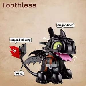 784 Piece How to Train Your Dragon Toothless Night Fury Model 10375 Puzzle Toy, Perfect Birthday and Christmas Gift, Building Block