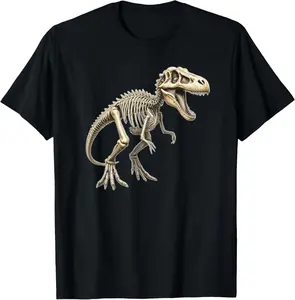 100%cotton Velociraptor Raptor Skeleton Dinosaur Paleontologist Fossil T-Shirt
