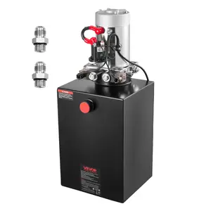 【fathersdaygift】VEVOR 20 Quart Hydraulic Power Unit, Double Acting Dump Trailer Pump, 3200 PSI Max Relief Pressure & 0.91 GPM Flow Rate, DC 12V Hydraulic Pump with Metal Reservoir for Dump Trailer Car Lifting