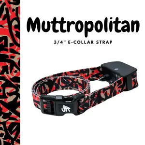 3/4" Replacement E-Collar Strap – Soft, Lightweight Polyester | Adjustable Fit 12"–26" Neck | Muttropolitan