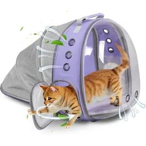 Expandable  Backpack Carrier, Breathable Clear Bubble Window Pet Carrier for Small Dogs and Cats up to 12 lbs, Airline Approved Travel Bag for Hiking and Outdoor Use ( Expandable-)