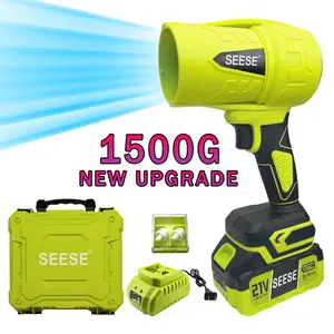 SEESE Cordless Leaf Blower Violent TurboFan,BrushlessPureCopper Motor With Battery,CordlessTurbo Super Power AirDuster, Handheld PowerfulDryer for Car,Car Drying afterWash,SnowRemoval