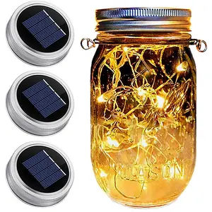 3 Pack Mason Jar Solar Lights , Solar Fairy LED Lights (NO Jars&Hanger), Festival Garden Shed Windows Party Decor Lanterns String Outdoor