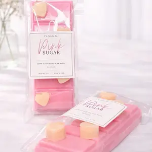 C's Candle Co. Pink Sugar Soy Wax Melts Bar All Natural Non-Toxic Highly Scented Luxury Candle Handmade 8oz Made in USA