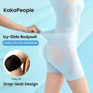 [KakaPeople Icy-Slide Bodysuit] Tummy Control Butt Liftter Faja Shapewear Ultra Thin Breathable Cooling Shapewear Bra Free Tummy Control Butt Lifter Seamless Body Shaper For Summer