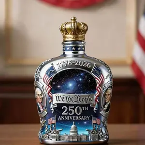 Luxury 250th Anniversary of America Whiskey Decanter, Patriotic Collectible Liquor Carafe, Unique Gift for History & Whiskey Lovers