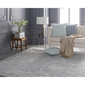 Nanticoke Light Sage Floral Diamond Pattern Throw Pillow - Clearance