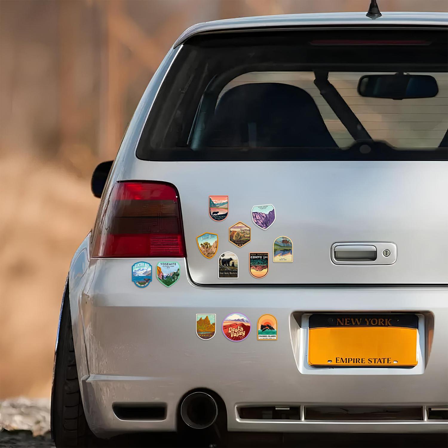 63Pcs National Park Stickers,Outdoor Nature Camping Hiking Inspired Waterproof Vinyl Decals for Water Bottles Laptop Car,Travel Adventure Parks Stickers