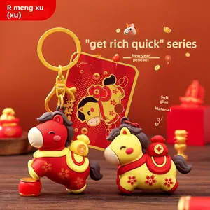 Cute Xu Get Rich Soon Keychain Pendant Zodiac Figurine Bag Charm New Year Wholesale Event Small Gift