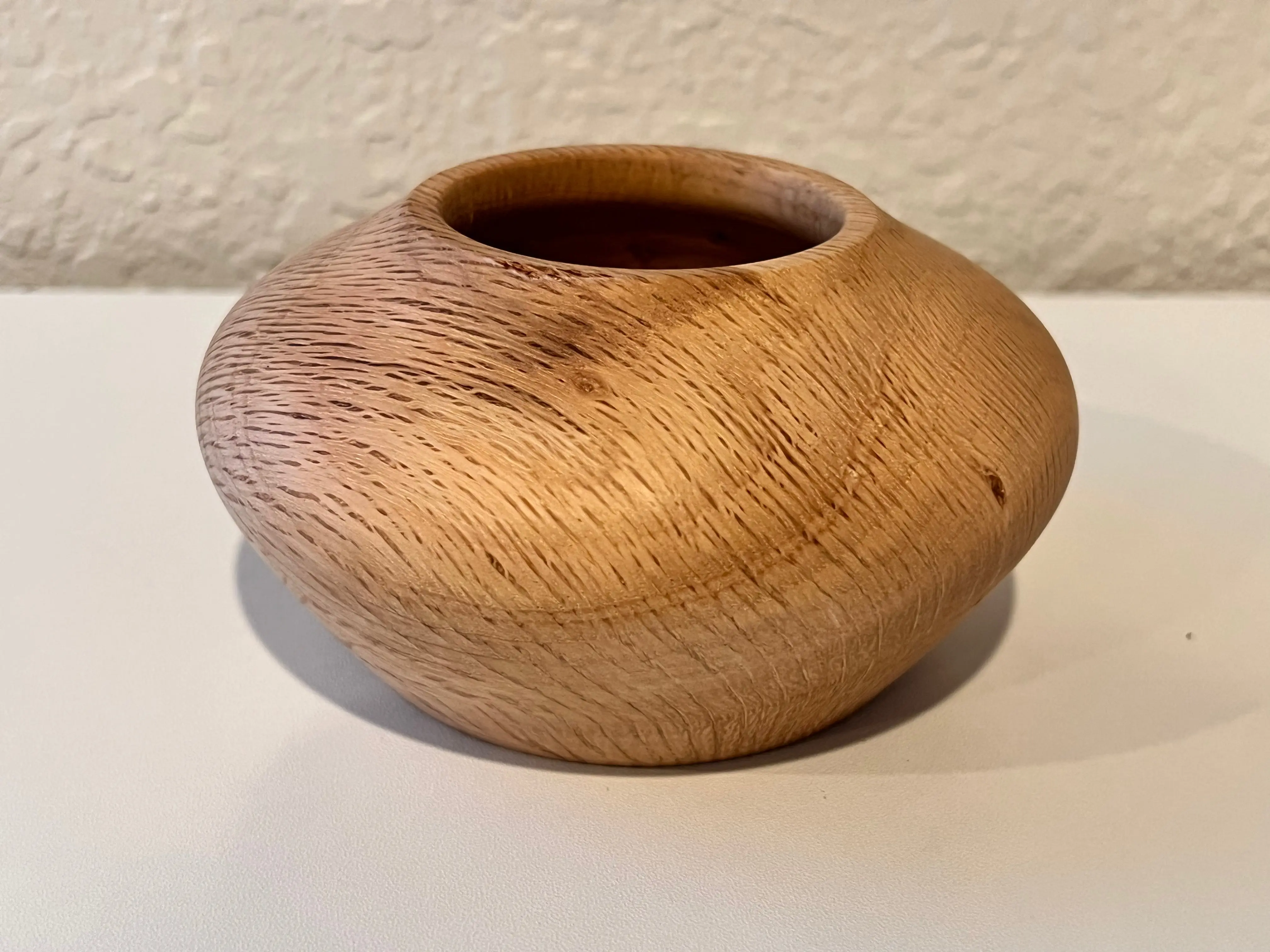 Decorative Oak Pot-Pourri Pot Handcrafted Solid Oak Wood 5" Diameter 2 1/2" Tall Classic Craftsmanship Natural Warmth