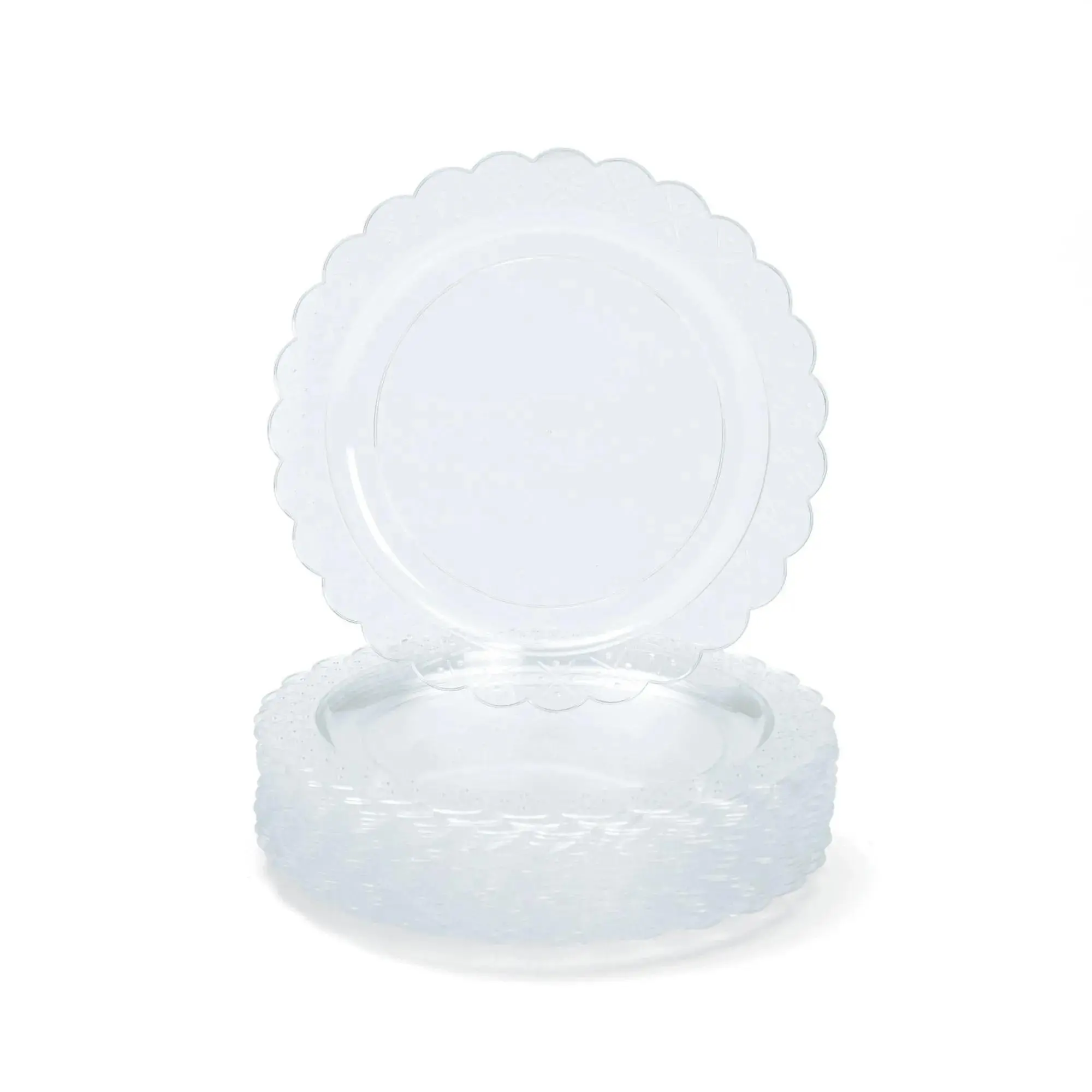 Clear Scalloped Plastic Dinner Plates - 25 Ct.
