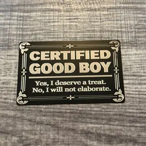 Engraved Aluminum Good Boy / Girl Card for Wallet - High Quality Durable Gag Gift Stocking Stuffer - Perfect for Funny Excuses and Practical Accessories