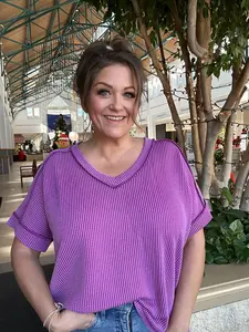 Effortless Rib Flutter Tee