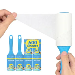 Extra Sticky Lint Roller with 600 Sheets, Easy Spiral-Tear Lint Remover, Ergonomic Handle for Clothes, Furniture