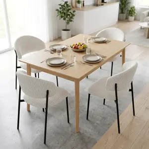 HIPIHOM Modern Dining Chair Set of 4 – Skin-Friendly Corduroy Vertical Stripe Upholstery, Ergonomic Curved Backrest, High-Resilience Sponge Cushion, Sturdy Carbon Steel Frame, Suitable For Dining Room And Kitchen Nook accent sofa chair desk.