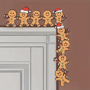 Cute Gingerbread Man Iron Art Door Corner Decoration, Christmas Home Decor, Creative Festive Ornament, Unique Holiday Gift Idea