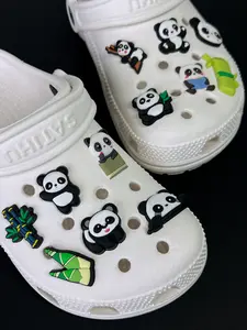 Cute Panda Cartoon Shoe Charms Set, DIY Fun Shoe Accessories for Personalized Shoes, Perfect Gift for Kids, 12-Piece Collection