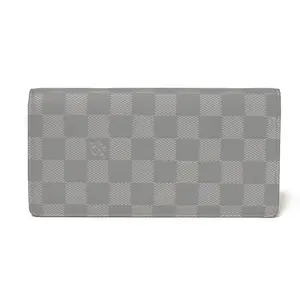 Pre-owned Louis Vuitton Calfskin Small Leather Goods Portefeuille Brazza Damier Infini Long Wallet