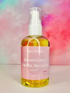 Strawberry Vanilla Macaron- Lightweight and Hydrating Body Oil Moisturizer