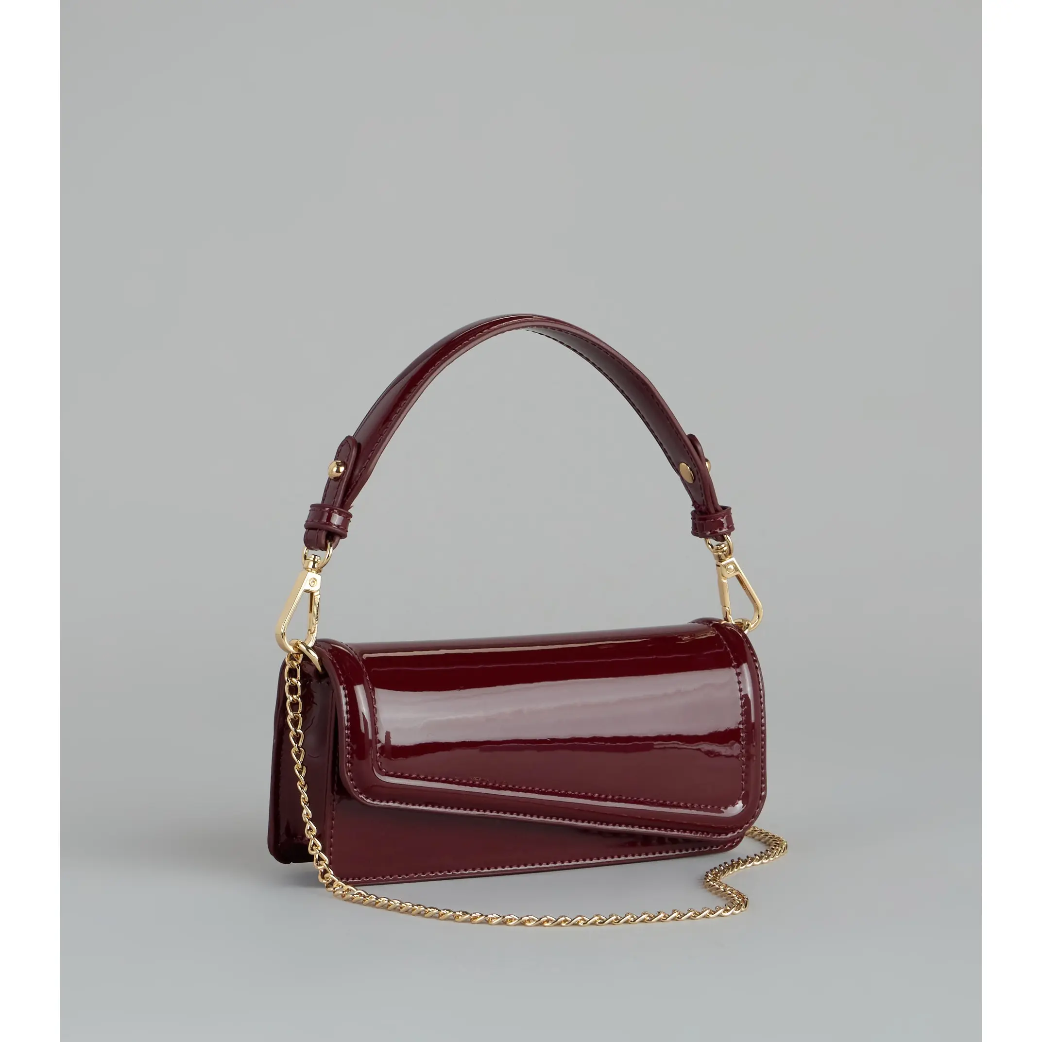 Modern Edge Patent Shoulder Bag