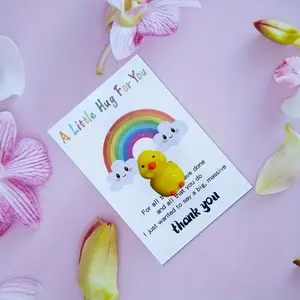 Cute Mini Resin Duck Figurine, Funny Positive Gift Card for Students & Weddings, Perfect Keepsake or Present (1-100 Pcs)