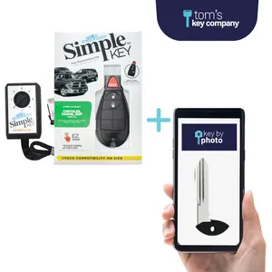 Ultimate Key Bundle DIY Car Key Replacement Kit with SimpleKey™ Programmer & Key By Photo™ Service | Chrysler, Dodge, Jeep, RAM, & Volkswagen 3 Button Non-Proximity FOBIK