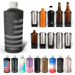Universal Buddy XL Can Cooler by Frost Buddy - Fits 12-ounce, 16-ounce, 20-ounce, and 24-ounce Cans and Bottles - Keep Your Drinks Refreshingly Chilled for over 12 hours. (Gunmetal Glory)