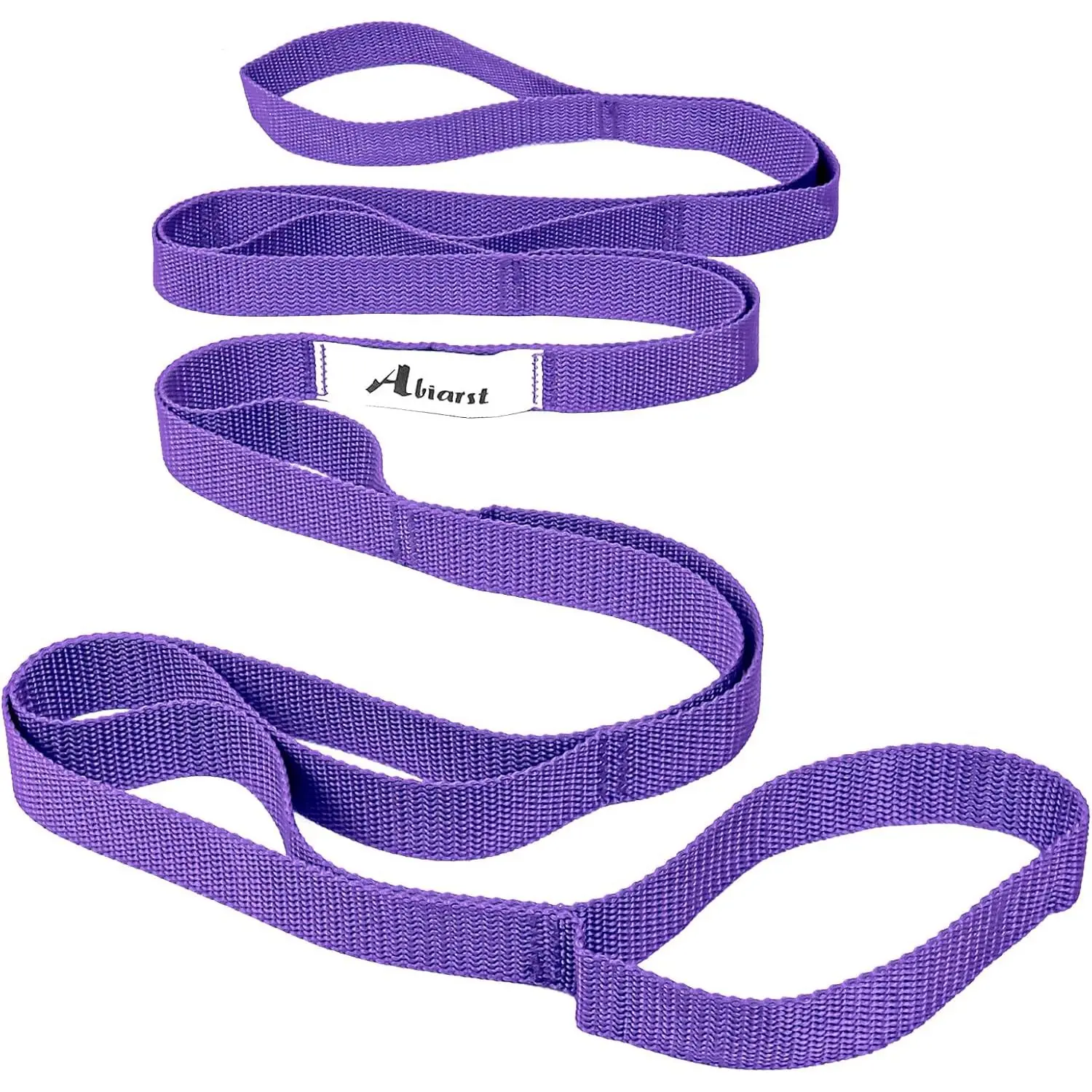 10-Loop Stretching Strap, Durable Non-Elastic Fabric for Physical Therapy, Ballet, and Daily Stretching, Dance, Eco-Friendly Dye, Enhanced Muscle Recovery, 75 Inches, Tight-Knit, Longer Loops, Washable