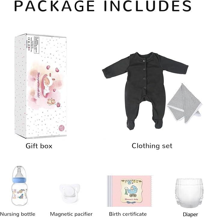 [WOOROY] Reborn Baby Dolls - 18 In Realistic Baby Doll Boy Levi Lifelike Newborn Baby Real Looking Birthday & Christmas Gift Toy with Full Accessories for Age 3+