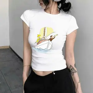 Curious George Baby Tee, Cute Graphic Tee, Y2k, 90s Clothing