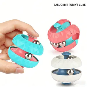 Diamond Pattern Track Gyroscope, Stress Relief Puzzle Toy, Fidget Marble Ball, Magnetic Finger Track, Cube Toy, Anti-Stress Fidget Marbles