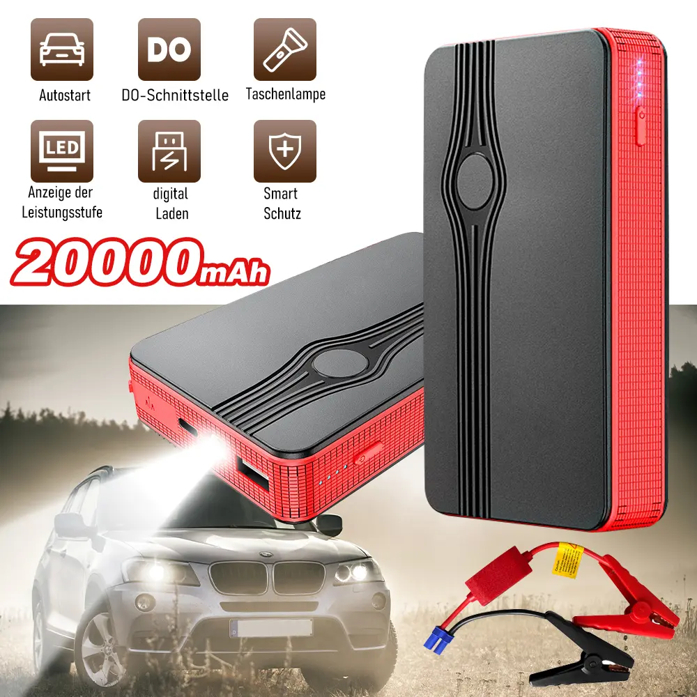 Car Battery Repair Tool, 12V Car Jump Starter, Portable Car Battery Charger, Engine Starting Device Petrol Diesel Emergency Booster,Multi-Function 10000 Lumens Emergency LED Light ,Outdoor Camping