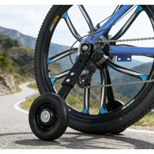 Bicycle Training Wheels for 24 26 Inch Heavy Duty Adjustable Stabilizers 300LB Capacity Thickened High Carbon Steel Durable Rubber Wheels