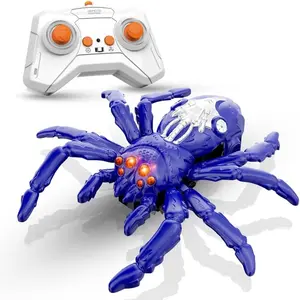 Rechargeable Remote Control Wall-Crawling Spider Robot Toy - 360° Rotation, Wall & Floor Climbing, Funny Prank Gift for Kids Age 4+ (Toys & Hobbies, Electric Remote Control Electronic Pet)