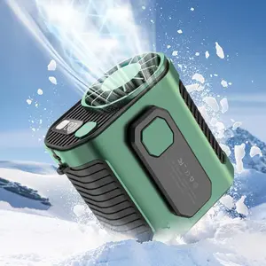 Portable Waist Fan, 100-speed Adjustable USB Rechargeable Fan, Wearable Convenient Design Outdoor Cooling Fan for Outdoor Work, Travel and Fishing