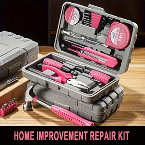 13-Piece Home Tool Set, Durable Steel Manual Tools, Home Maintenance Kit, Includes Alloy Plastic Hex Wrench, Screwdriver, Pliers, Tape Measure