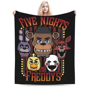 FNAF At Freddys Blankets Fleece Print Multifunction Soft Throw Blankets for Bedding Office Bedspread