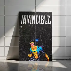 Invincible Invincible Space Poster – Mark Grayson Cosmic Superhero Wall Art, Retro Comic Galaxy Graphic Print, Aesthetic Room Decor for Fans (Poster Only, No Frame)