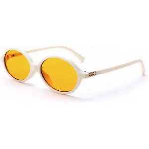 Retro Oval Sunglasses for Women Men, 90s  Small  Eye Sun Glasses Y2k Trendy Narrow Shades, UV Protection