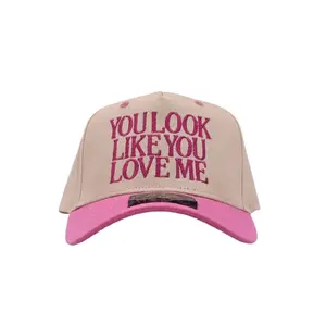 You Look Like You Love Me Trucker Hat - Pink Color, Text Design, Adjustable Fit, Classic Style