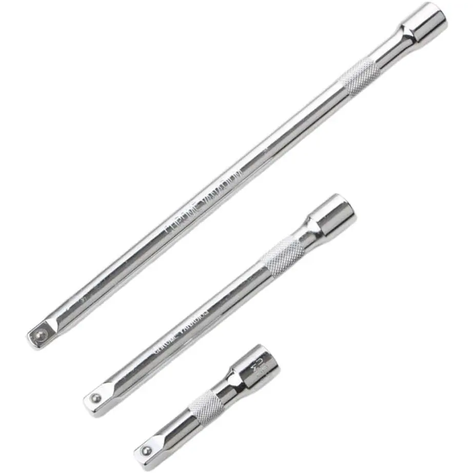 3/8" Drive Socket Extension Bar Set, Professional Socket Extension Set Include 3, 6, and 10 Inch Extensions,  Cr-V Steel Construction