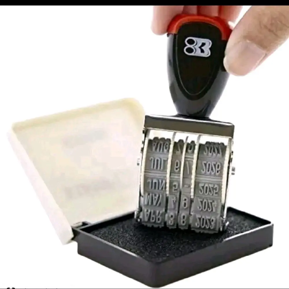 Compact Date Rubber Stamp with Ink Pad, Easy-Use Office & Personal Use Stationery, Provides the Necessary Ink